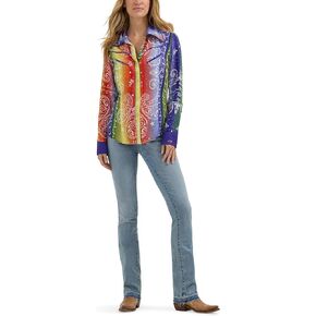 Wrangler Women's X Lainey Wilson Rainbow Bandana Shirt