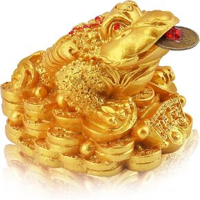 ALIBBON Feng Shui Decor Wealth Luck Ornaments Mini Golden Turtle Statue for Attracting Wealth Home Office Car Decor Turtle on Money Housewarming Gift Feng Shui Modern Decorations in Kuwait