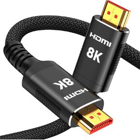 Snowkids 8K Long HDMI Fiber Optic Cable 50 FT, 48Gbps 2.1 Ultra High-Speed HDMI Cables Cord, 8K60Hz 4K120Hz 144Hz Compatible for TV/Laptop/Monitor/PS5/Xbox/Projector/Entertainment/Sound System & More