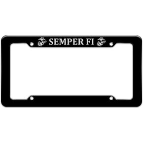 GRAPHICS & MORE Marine Corps USMC Semper Fi Black White Logo Officially Licensed License Plate Tag Frame