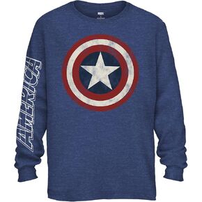 Marvel Captain America Distressed Shield Logo Mens T-Shirt