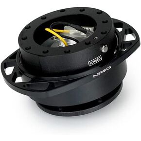 NRG Innovations NRG-SRK-257-1BK Gen 2.0 Steering Wheel Quick Release Kit Adapter, Black SFI Body/Black Cutout Ring (No Horn), 6x70mm & 6x74mm Bolt Pattern