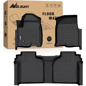 Nilight Floor Mats for Chevy Silverado 1500 GMC Sierra 1500 2019-2024, Chevrolet Silverado GMC Sierra 2500HD 3500HD Crew Cab 2020 2021 2022 2023 2024, All Weather Custom Fit Heavy Duty Floor Liners