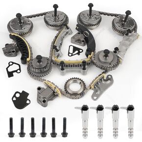 Engine Timing Chain Kit with VVT Sprocket Solenoid Compatible with Buick Cadillac Chevrolet GMC Pontiac Saab Saturn Suzuki Acadia Traverse Enclave Caprice Equinox 2006-2015