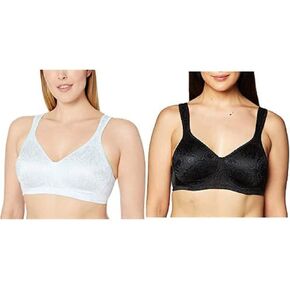 Playtex womens 18 Hour Ultimate Lift and Support Wire Free Bra, Black/White, 40DD
