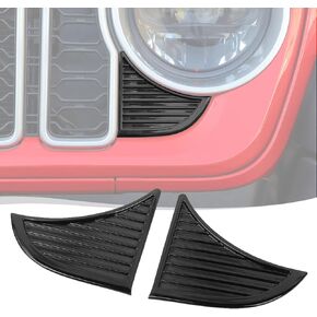 Voodonala for Jeep Wrangler JL 2024+ Front Grille Side Fake Vent Trim Cover,Grille Side Angle Trim Cover for JL JT 4XE 2024+ New Model Grille,Exterior Accessories(ABS,2Pcs/set,Light Blue)