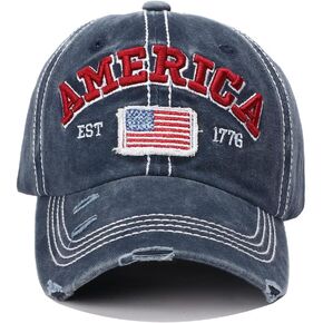 America USA Eagles Flag Est 1776 Cap Hat-Breathable Ball Cap Baseball Cap Adjustable Size for Men and Women Embroidered (Navy)