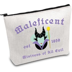 FOTAP Evil Queen Gifts Evil Queen Zipper Pouch Makeup Maleficent Est 1959 Zipper Pouch Mistress of Evil Gift Villains Movie Cosmetic Bag (Maleficent)