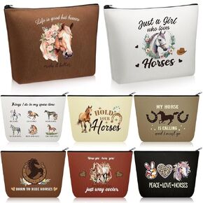 8 Pcs Horse Gifts for Women Horse Makeup Bag Horse Print Stuff Western Accessories for Horse lovers Cowgirls Birthday Christmas Gifts