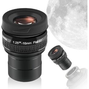 Astromania 1.25" 16mm Premium Flat Field Eyepiece - a Flat Image Field and Crystal-Clear Images