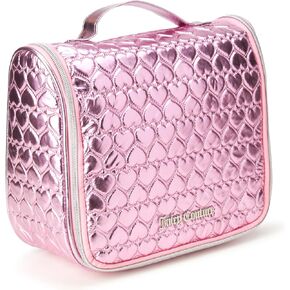 Juicy Couture Women's Cosmetics Bag - Hanging Travel Makeup and Toiletries Kit - Makeup Accessories Organizer Case with Hook, Size One Size, Pink