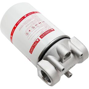 High Flow Fuel Filter, 1'' NPT Aluminum 30 Micron Spin-on Cartridge Style for Mobile and Stationary Fuel Pump Tanks Boat
