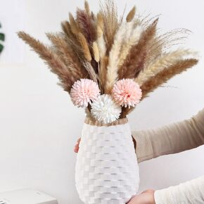 ASTRYAS Artificial Protea Flowers, 2Pcs Fall Flowers Dried Pampas Grass Decor Fake Protea Cynaroides Dried Flowers African Floral Arrangement for Wedding Boho Home Table Decor Rustic Farmhouse Party