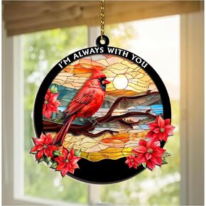 HYTURTLE Personalized Memorial Cardinal Ornaments Gifts for Loss of Loved Ones - I'm Always with You - Memorial Ornament for Christmas Tree Decor - Sympathy Keepsake Gift - Memorial Suncatcher 5" in Saudi Arabia