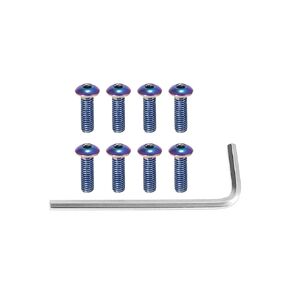 X AUTOHAUX 8pcs M5x0.8 Round Head Car Steering Wheel Screw Bolts Taper with Wrench Colorful