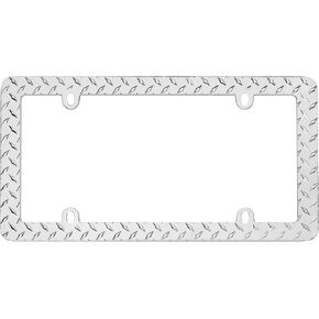 Cruiser Accessories 30830 Diamond Plate License Plate Frame, Chrome