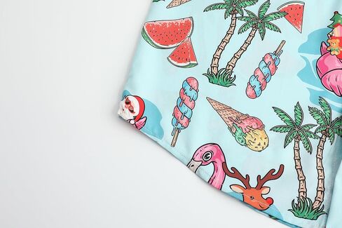 Men's Christmas Shirt Santa Claus Flamingo Casual Button Down Ugly Hawaiian Christmas Shirts for Men in Saudi Arabia