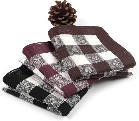 Handkerchiefs for Men, Soft Cotton Men’s Handkerchiefs, Stripe Hankies for Men, Assorted Hankies, 17x17 3/6 PCs in Saudi Arabia