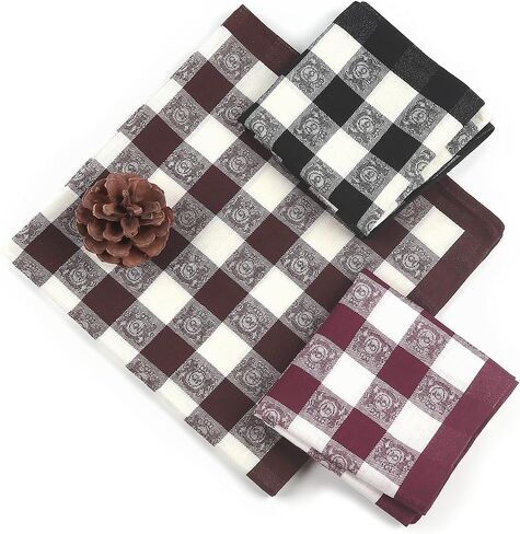 Handkerchiefs for Men, Soft Cotton Men’s Handkerchiefs, Stripe Hankies for Men, Assorted Hankies, 17x17 3/6 PCs in Saudi Arabia