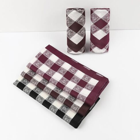 Handkerchiefs for Men, Soft Cotton Men’s Handkerchiefs, Stripe Hankies for Men, Assorted Hankies, 17x17 3/6 PCs in Saudi Arabia