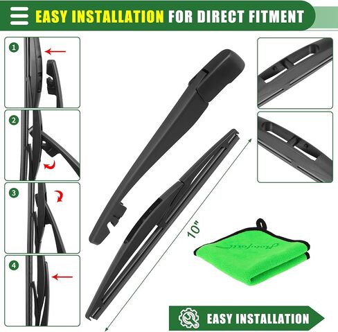 Motoforti Rear Windshield Wiper Assembly Replacement for Mitsubishi Outlander Sport 2010-2021 All-Season Back Windscreen Wiper Blade Arm Towel Kit in Saudi Arabia
