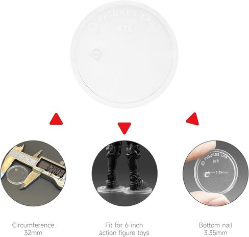 SIXPOINTS 70 Pieces 6 inch Action Figure Stand , Black Plastic Figure Display Holder Base ,Model Support Stands Compatible with 1/12 Marvel Legends /DC/ GI Joe/ MOTU Figure Toy (70Pcs Round(Black)) in Kuwait