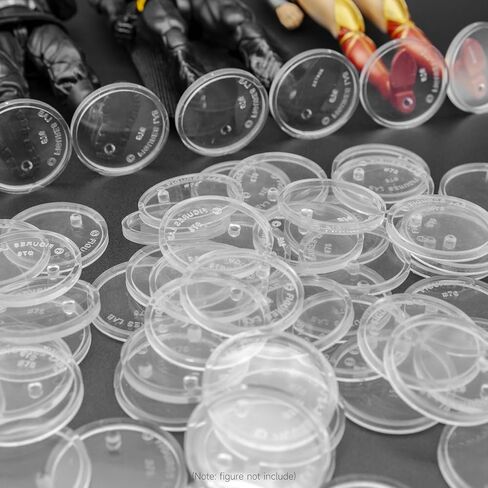 SIXPOINTS 70 Pieces 6 inch Action Figure Stand , Black Plastic Figure Display Holder Base ,Model Support Stands Compatible with 1/12 Marvel Legends /DC/ GI Joe/ MOTU Figure Toy (70Pcs Round(Black)) in Kuwait