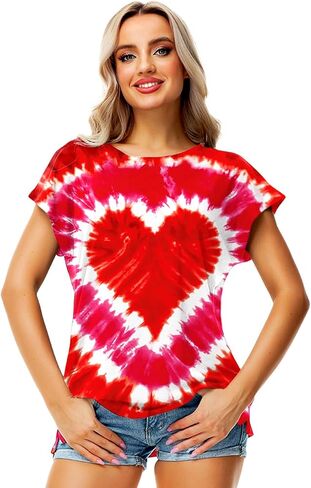 Deerose Womens July 4th Shirts Short Sleeve American Flag Top S-2XL in Kuwait