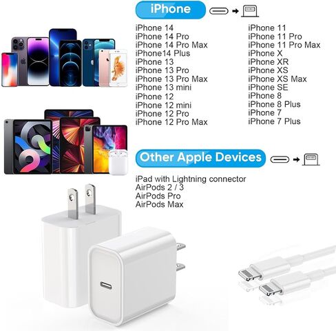 iPhone 16 15 Fast Charger,Type C Charger USB C Charger 20w Power Adapter Fast Charging Block Charger with 2 Pack 3FT C Cable for iPhone 16/16 Pro/15/15 Plus/15 Pro/15 Pro Max/iPad Pro 12.9/iPad Pro 11 in Kuwait