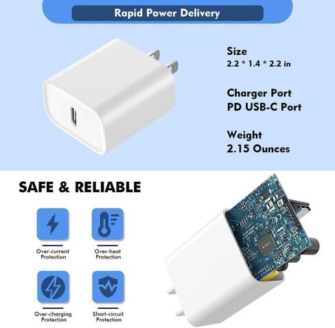 iPhone 16 15 Fast Charger,Type C Charger USB C Charger 20w Power Adapter Fast Charging Block Charger with 2 Pack 3FT C Cable for iPhone 16/16 Pro/15/15 Plus/15 Pro/15 Pro Max/iPad Pro 12.9/iPad Pro 11 in Kuwait