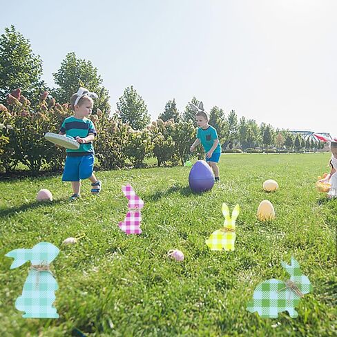 4 قطع أرنب عيد الفصح علامات خشبية على شكل أرنب زينة عيد الفصح لطاولة على شكل أرنب ديكور مزرعة ربيع أرنب خشبي لتزيين عيد الفصح بحبل in Kuwait