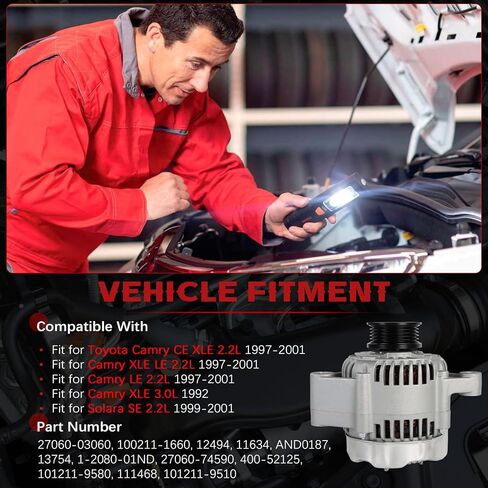 المولد 27060-03060، AND0187 13754 مولدات بديلة للسيارات تناسب Camry 1997-2001 تناسب 2.2L Solara 1999-2001 2.2L OE # 100211-1660 12494 11634 in Kuwait