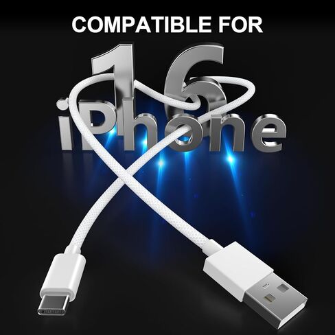 USB C to USB C Charging Cable Compatible for iPhone 16 15, 3 Pack 60W Type C Fast Charging Cable 6FT Braided iPhone 16 Charger Cord for iPhone 16/16 Plus/16 Pro/16 Pro Max/15/15 Pro/15 Pro Max, 6FT in Saudi Arabia