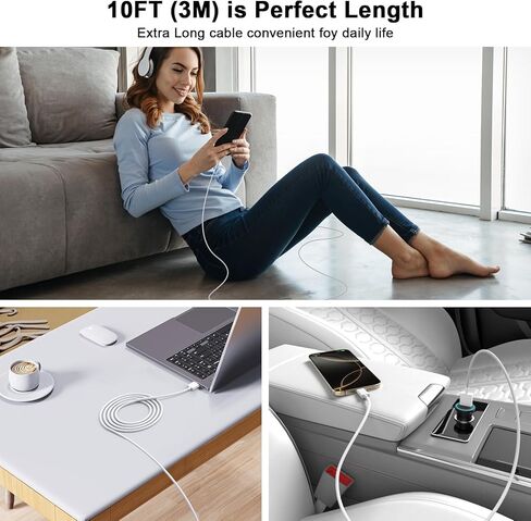 USB C to USB C Charging Cable Compatible for iPhone 16 15, 3 Pack 60W Type C Fast Charging Cable 6FT Braided iPhone 16 Charger Cord for iPhone 16/16 Plus/16 Pro/16 Pro Max/15/15 Pro/15 Pro Max, 6FT in Saudi Arabia
