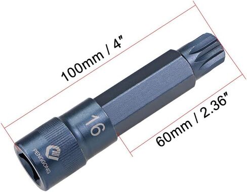 uxcell 1/2" Drive x M12 (12mm) Triple Square Spline Bit Socket, S2 Steel Bits, CR-V Sockets 4" Length (for Hand Use Only) in Kuwait