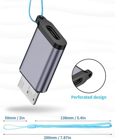 Duttek USB A إلى Micro B محول 10 جيجابت في الثانية، USB-C إلى Micro USB 3.2 Gen 2 محول شحن سريع، USB A ذكر إلى Micro B ذكر محول لـ iPhone 15 Plus/15 Pro Max، WD My Passport محرك الأقراص الخارجي 2 حزمة in Kuwait