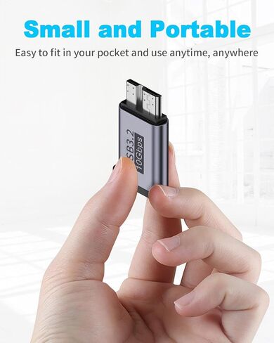 Duttek USB A إلى Micro B محول 10 جيجابت في الثانية، USB-C إلى Micro USB 3.2 Gen 2 محول شحن سريع، USB A ذكر إلى Micro B ذكر محول لـ iPhone 15 Plus/15 Pro Max، WD My Passport محرك الأقراص الخارجي 2 حزمة in Kuwait