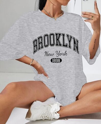 Hilinker Women's Oversized T Shirt Graphic Tees Short Sleeve Shirts Summer Casual Loose Tops in Kuwait