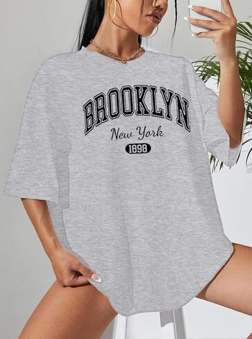 Hilinker Women's Oversized T Shirt Graphic Tees Short Sleeve Shirts Summer Casual Loose Tops in Kuwait