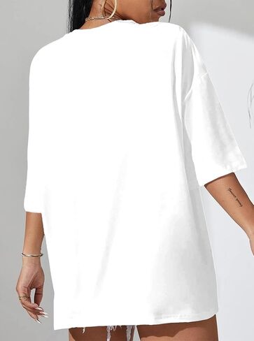 Hilinker Women's Oversized T Shirt Graphic Tees Short Sleeve Shirts Summer Casual Loose Tops in Kuwait