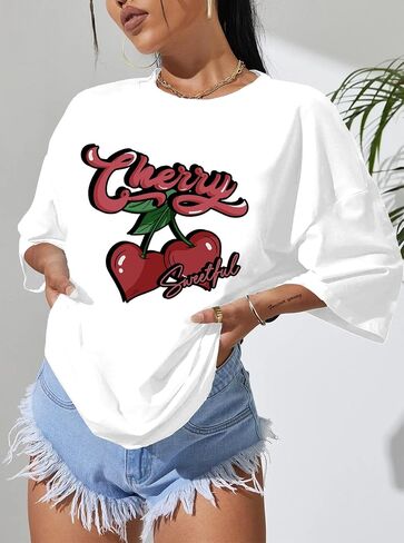 Hilinker Women's Oversized T Shirt Graphic Tees Short Sleeve Shirts Summer Casual Loose Tops in Kuwait