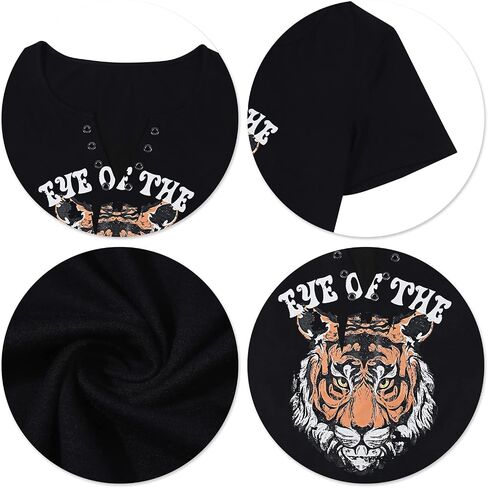 Eye of The Tiger Shirt Women Vintage Tiger Printed Short Sleeve Tshirt Throwback Concert T-Shirts Casual Tee Tops in Kuwait