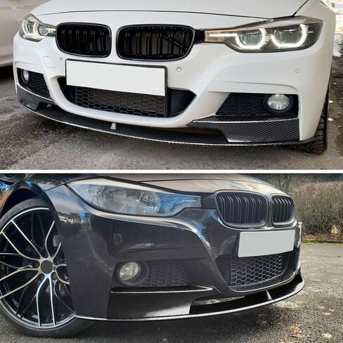 الشفة الأمامية F30 متوافقة مع الشفة الأمامية لسيارة BMW 3 Series F30 سيدان 2013-2018، غمس مائي من ألياف الكربون in Saudi Arabia