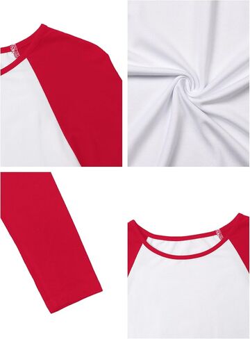 Avanova Women Raglan Colorblock Long Sleeve Crewneck Tee Shirts Slim Casual Tops in Saudi Arabia