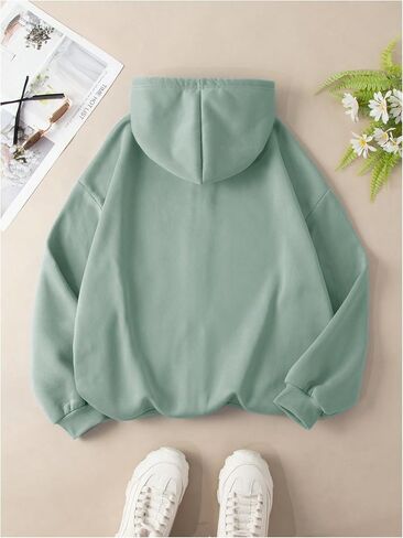 SweatyRocks Women's Sweatshirts Hoodies Graphic Print Casual Zip Up Long Sleeve Pullover Top with Pockets in Saudi Arabia