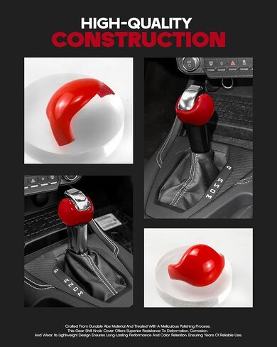 Bonbo for Mustang Auto Gear Shift Knob Cover Trim Interior Trim Accessories Compatible with Ford Mustang 2015-2024, Red in Kuwait