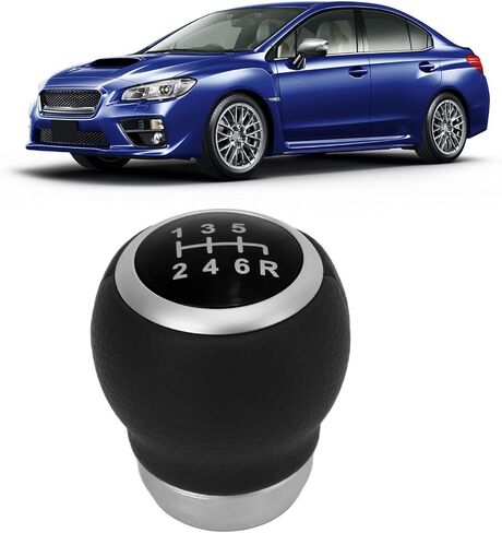 Aramox Shifter Knob 6 Speed Gear Shift Knob Manual Artificial Leather Replacement for Subaru (Black) in Saudi Arabia