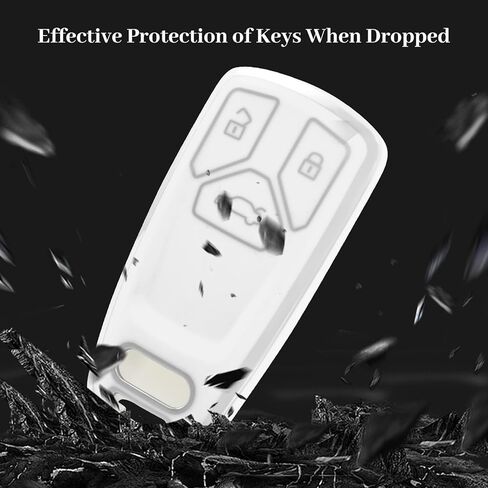 for Audi Key Fob Cover, Soft TPU Key Case for Audi A3 A4 A5 A6 Q5 Q7 TT TTS SQ5 S5 R8 Car Accessories Smart Key Protector (Silver Blue) in Kuwait