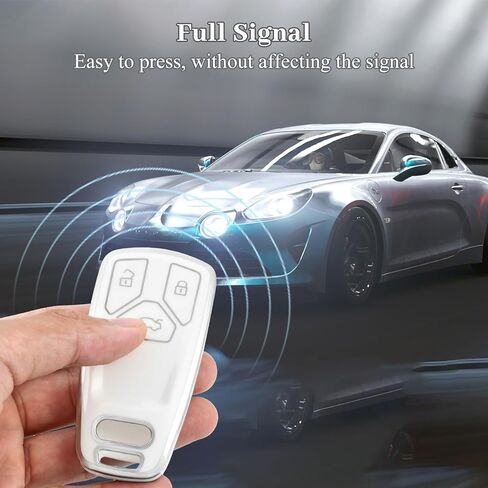 for Audi Key Fob Cover, Soft TPU Key Case for Audi A3 A4 A5 A6 Q5 Q7 TT TTS SQ5 S5 R8 Car Accessories Smart Key Protector (Silver Blue) in Kuwait