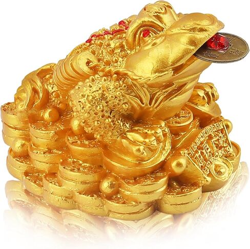 ALIBBON Feng Shui Decor Wealth Luck Ornaments Mini Golden Turtle Statue for Attracting Wealth Home Office Car Decor Turtle on Money Housewarming Gift Feng Shui Modern Decorations in Kuwait